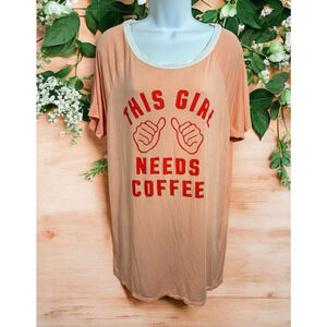 Victoria's Secret PINK Super Soft Sleep Shirt Sz Small Coffee Pajamas Oversized